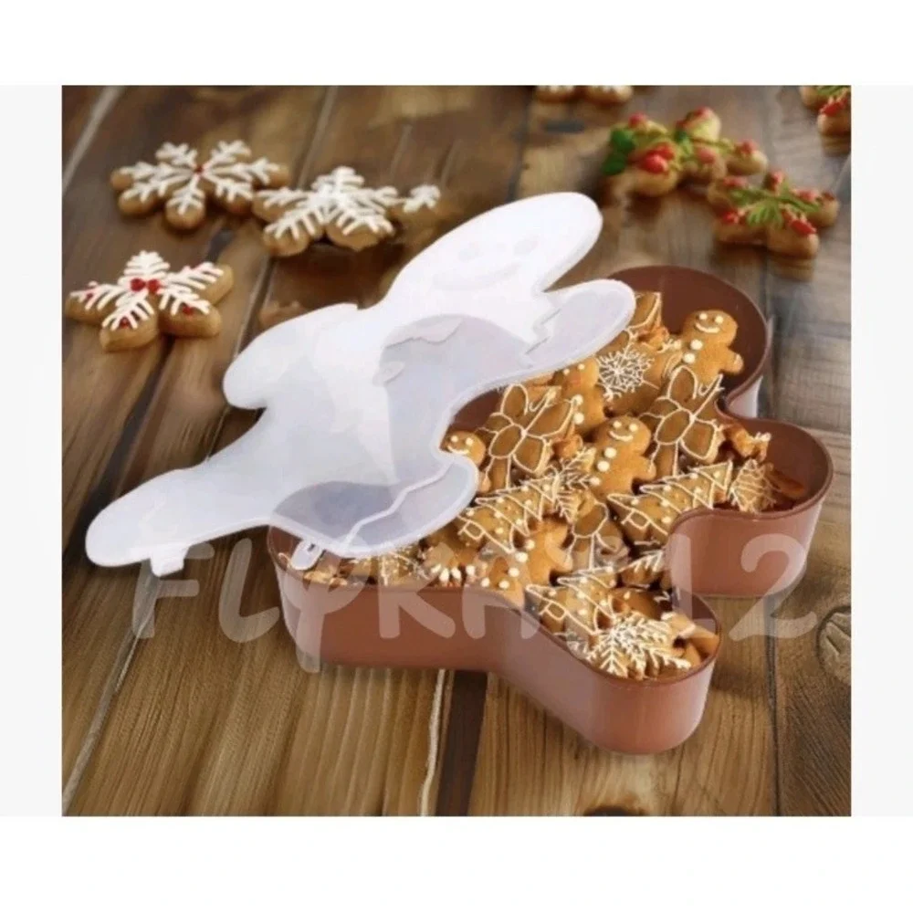 Gingerbread Man Large Cookie, Snack/Food/ Storage Container with Lid 17